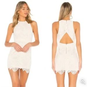 SUPERDOWN Revolve Patty Lace Crochet High Neck Cut Out Open Back Mini Dress XS